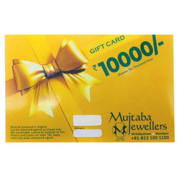 A GIFT CARD OF MUJTABA JEWELLERS
